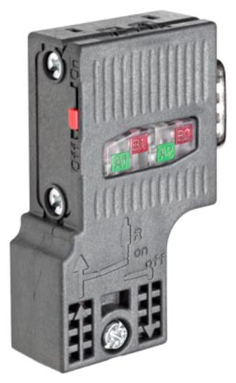 Picture of SIMATIC DP,BUS CONNECTOR FOR PROFIBUS UP TO 12 MBIT/S 90 DEGREE ANGLE CABLE OUTLET